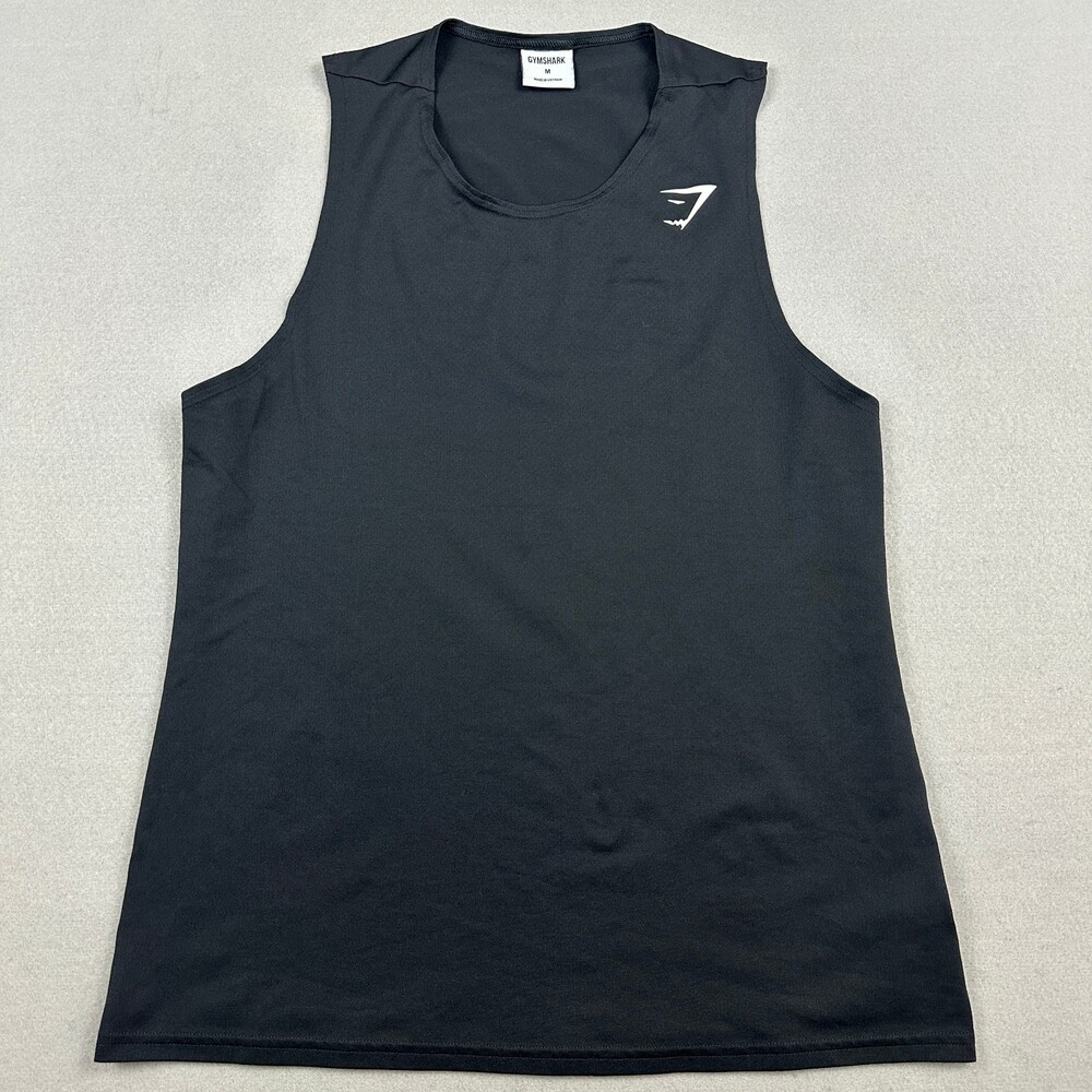 Gymshark Men Medium Black Solid Arrival Sleeveless Tank Top Gym Shirt Workout M